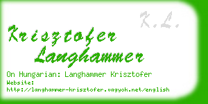 krisztofer langhammer business card